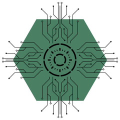 circuit logo template vector icon illustration design