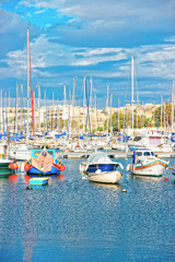 Motor boats on Msida Marina