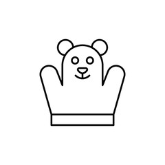 Hand puppet, baby toy icon. Simple line, outline vector elements of child for ui and ux, website or mobile application