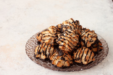 Homemade coconut cookies on the plate.Passover food