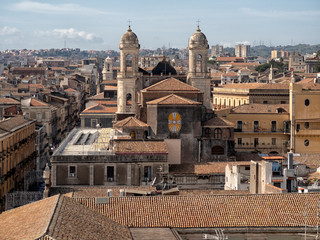 Catania cityscape. View to Historical Buildings. Sicily, Italy.