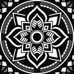 Obraz premium Ethnic Mandala Ornament. Arabic, Pakistan, Moroccan, Turkish, Indian, Spain motifs