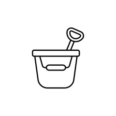 Sand bucket, toy icon. Simple line, outline vector elements of child for ui and ux, website or mobile application