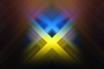 Falling symmetrical light beams modern art  background.