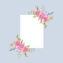 Vintage floral frame for wedding invitation card