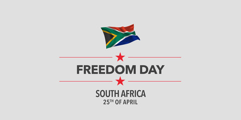 South Africa freedom day greeting card, banner, vector illustration