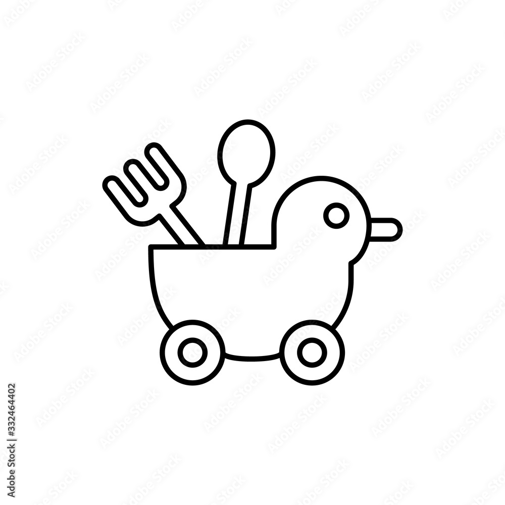 Aufkleber duck car, toy icon. simple line, outline vector elements of child for ui and ux, website or mobile a