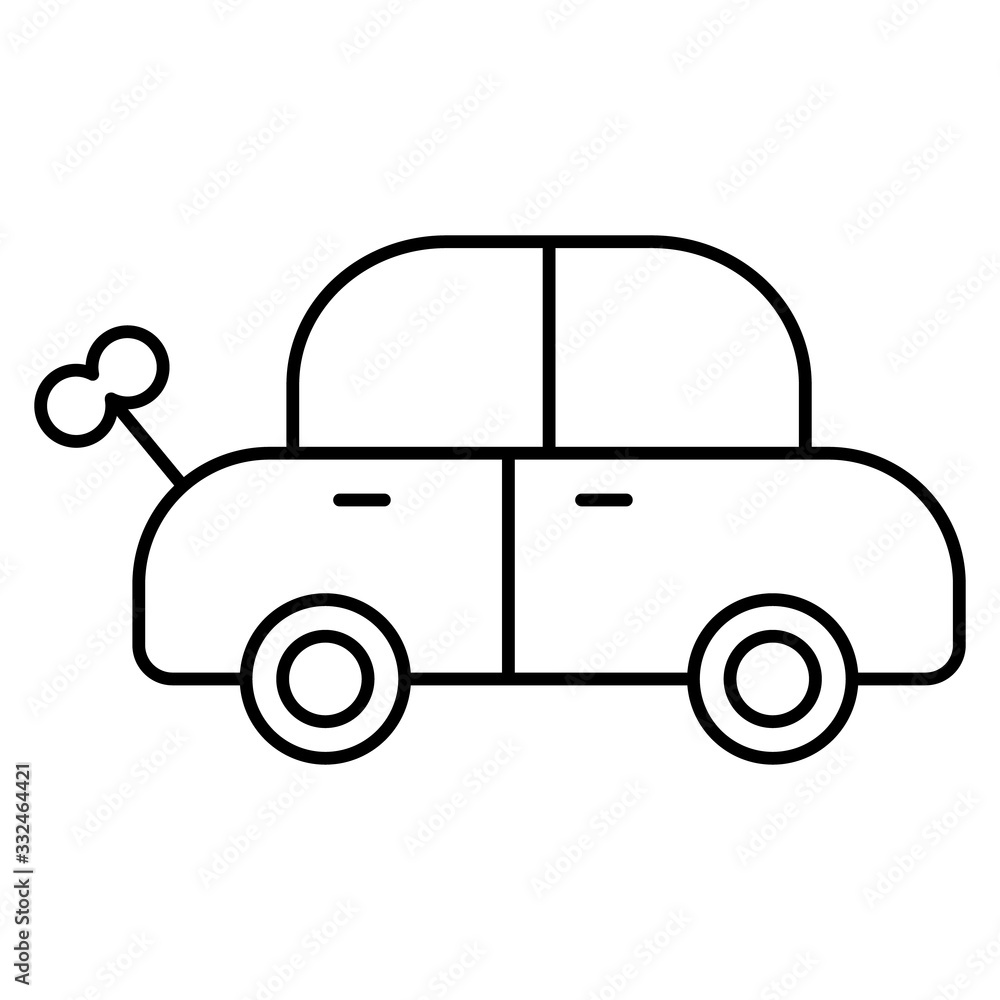 Poster car, toy icon. simple line, outline vector elements of child for ui and ux, website or mobile applic