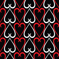 Vector pattern of decorative  elements in hearts shape