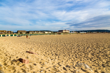 Deauville, France. Famous sandy beach