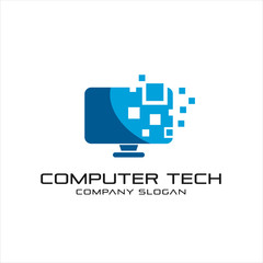 Pixel Computer Technology Logo template designs, computer Service logo template designs, Computer Tech  Idea logo design inspiration.