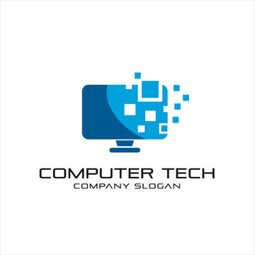 Pixel Computer Technology Logo template designs, computer Service logo template designs, Computer Tech  Idea logo design inspiration.