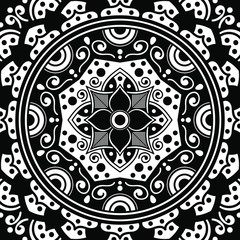 Ethnic Mandala Ornament. Arabic, Pakistan, Moroccan, Turkish, Indian, Spain motifs