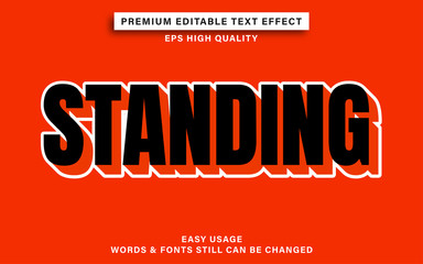 standing text effect