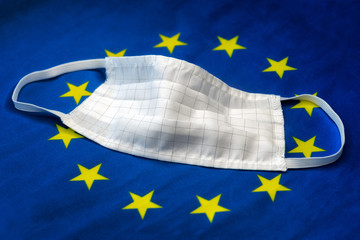 Face mask and european union flag