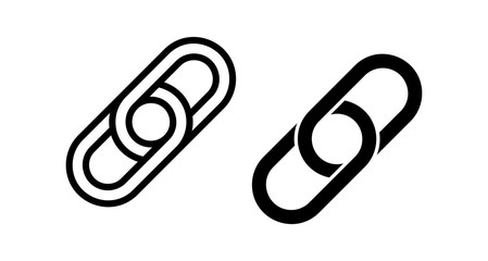 Website URL Link Address Icons Set Vector Black Silhouette and Outline Isolated on White