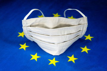 Face mask and european union flag