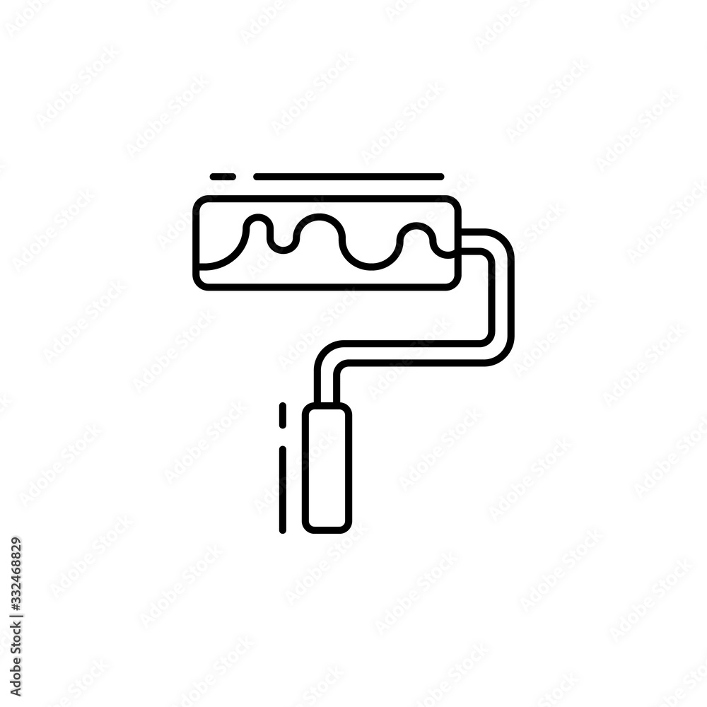 Poster paint roller icon. simple line, outline vector elements of design tools for ui and ux, website or mo