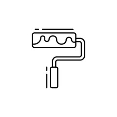 Paint roller icon. Simple line, outline vector elements of design tools for ui and ux, website or mobile application
