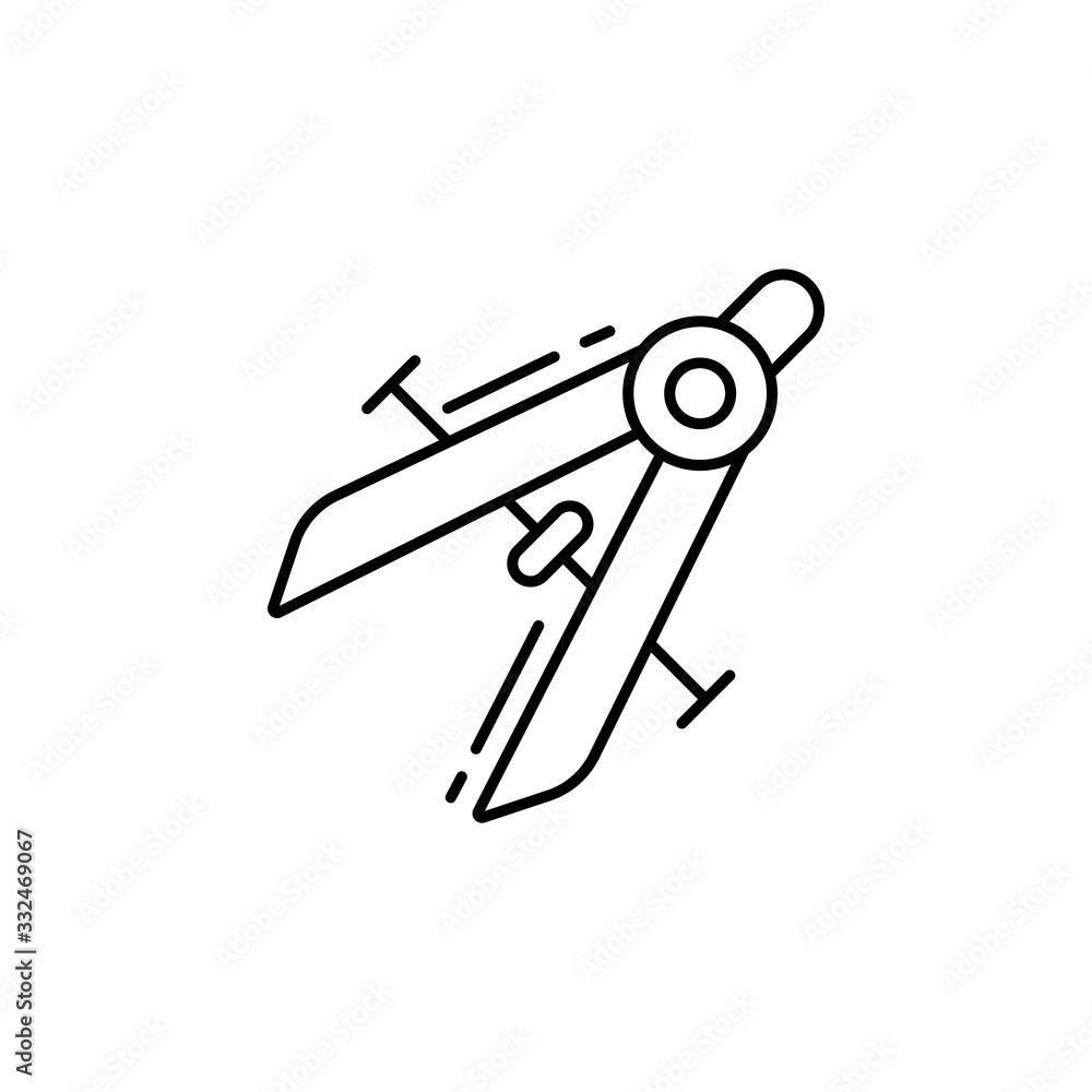 Poster compass icon. simple line, outline vector elements of design tools for ui and ux, website or mobile 