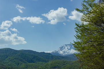 mountains and blue sky