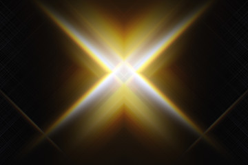 Symmetrical light rays crossing each other under 90 degree angle. Background for website, phone application, creative projects.