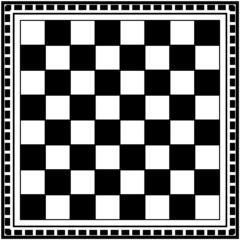 Obraz premium Chess board in unusual frame. Flat style stock vector