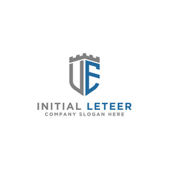 logo design inspiration for companies from the initial letters of the VE logo icon. -Vector