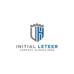 Obraz premium logo design inspiration for companies from the initial letters of the VH logo icon. -Vector