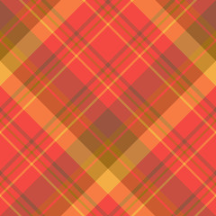 Seamless pattern in exquisite bright red, yellow and brown colors for plaid, fabric, textile, clothes, tablecloth and other things. Vector image. 2