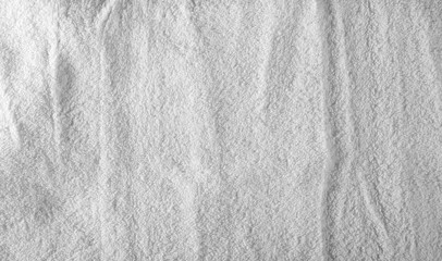 White crumpled textile, fabric background and texture