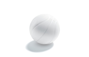 Blank white rubber basketball ball mockup, side view