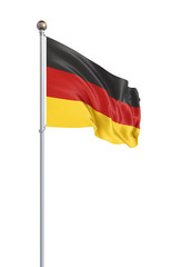 Germany flag blowing in the wind. Background texture. 3d rendering, wave. - Illustration