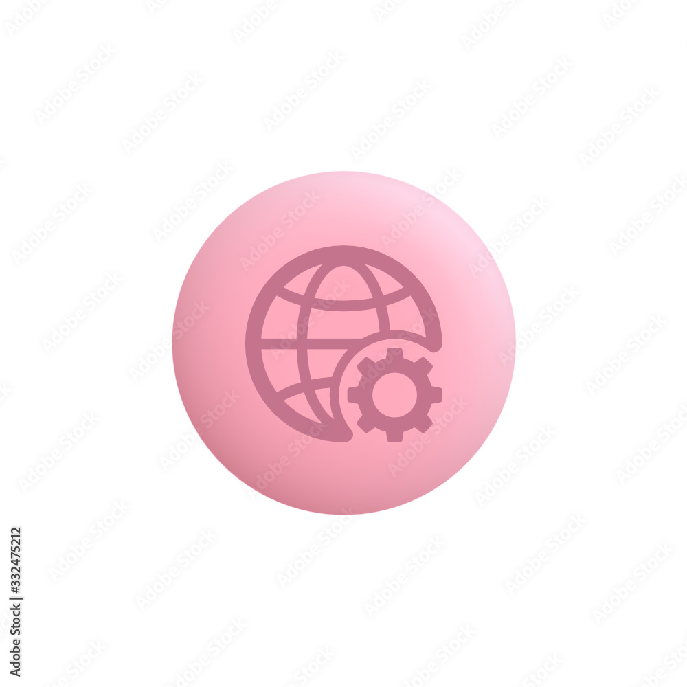 Wall mural web settings - modern app button
