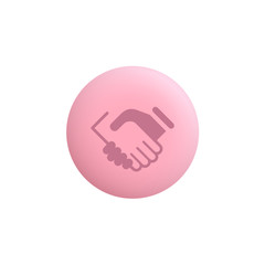 Obraz premium Hand Shake - Modern App Button