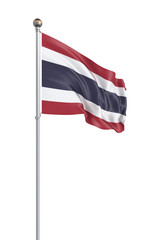 Flag of Thailand blowing in the wind. Background texture. 3d rendering; waving flag. – Illustration.