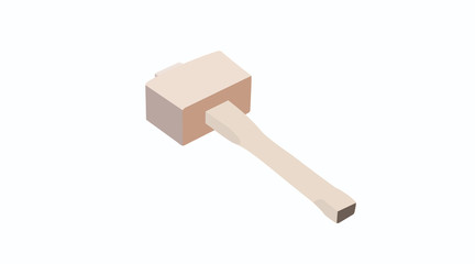 Vector Isolated Illustration of a Wooden Mallet