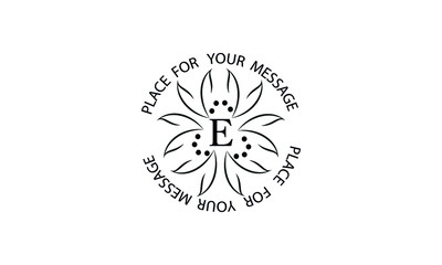 Elegant floral monogram with the letter E. Exquisite, ornamental calligraphic logo for business sign, restaurant, royalty, boutique, cafe, hotel.