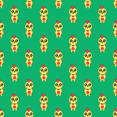 Seamless pattern cute chick cartoon.vector and illustration - 332477010