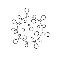 Coronavirus bacterium outline vector icon isolated on white background. Coronavirus 2019-ncov line icon for web, mobile apps, ui design and print products. Symptoms and prevention of coronavirus