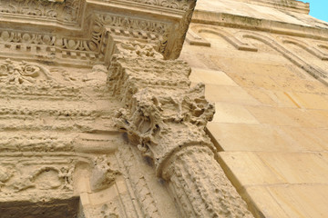Details of the baroque that can be admired in the city of Lecce in Puglia