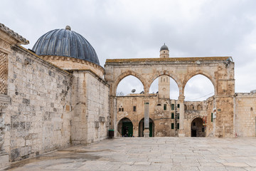 The Grammar Dome - Office of Chief Judge and Canyors - stone arches are on the Temple Mount in the...
