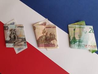 background of economy and finance with Russian money