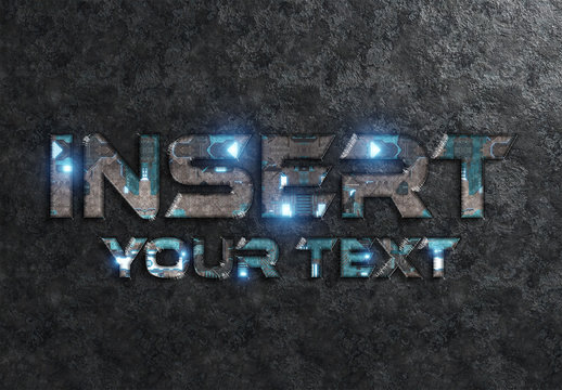 Circuit Style Text Effect Mockup