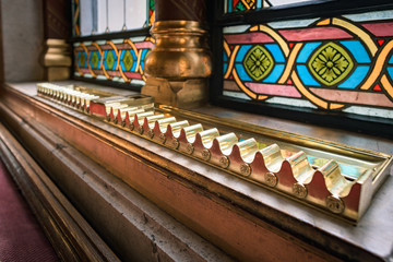 Brass cigar holder inside the Budapest Parliament, Hungary 2019