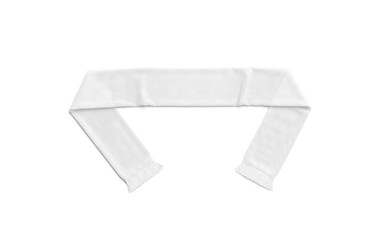 Blank white knitted soccer scarf mock up, top view © Alexandr Bognat