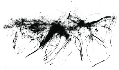 Vector brush sroke texture. Distressed uneven grunge background. Abstract distressed vector illustration. Overlay over any design to create interesting effect and depth. Black isolated on white. EPS10