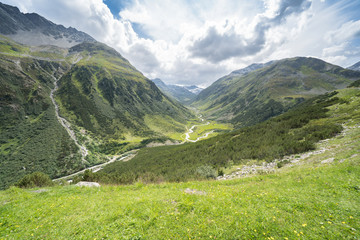 Beautiful valley and alpine landscape