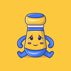 Illustration vector graphic cartoon character of medical pill. Good to use as health care and medical graphic asset. Suitable for Web Landing Page, Banner, Sticker, Background.