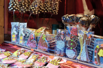 Gingerbread souvenirs at the european Christmas market